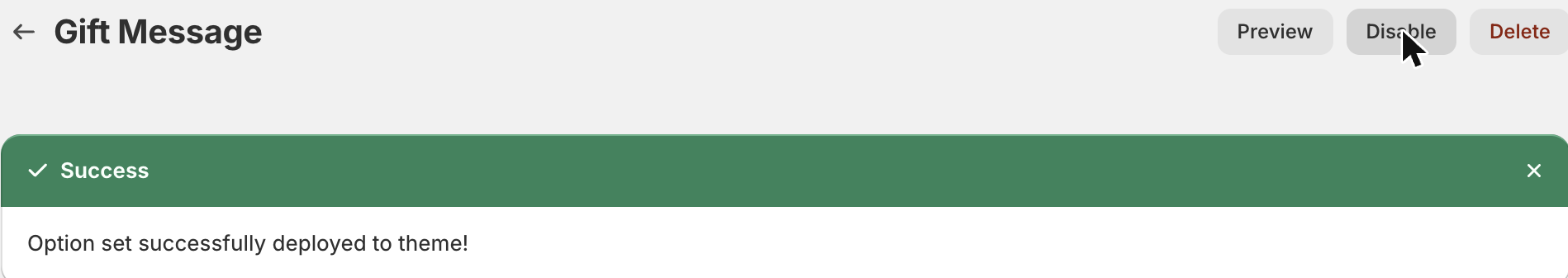 The Shopify save bar and the Active status toggle in the editor